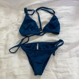 Gooseberry Seaside Metallic Blue Bikini